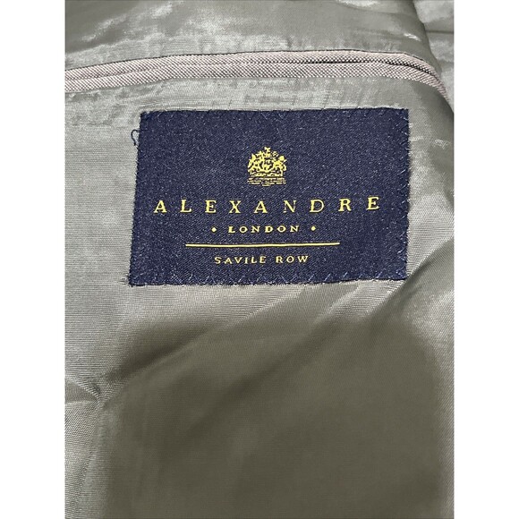ALEXANDRE London Blazer Jacket Sport Coat Pure New Wool Gray Sz 44 L Saville Row - Picture 2 of 16